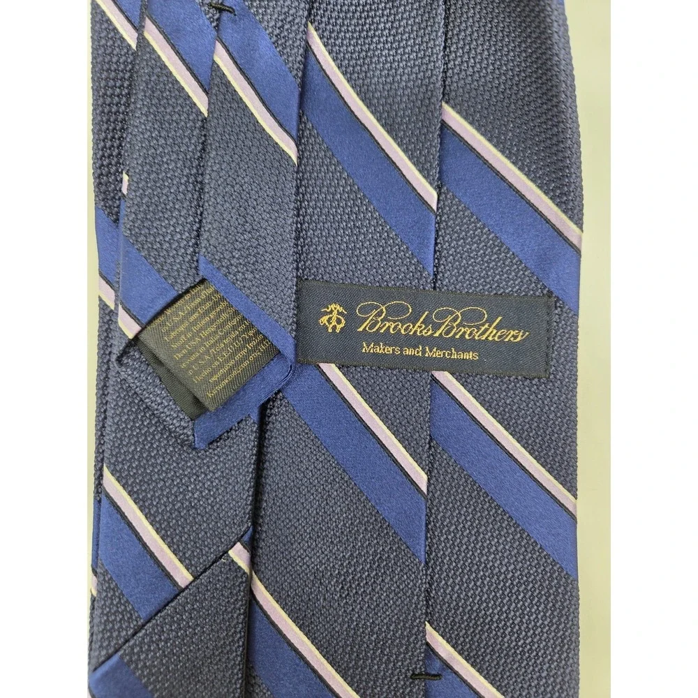 Brooks Brothers Navy Purple Striped Makers And Merchants Men's‎ Silk Tie